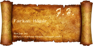 Farkas Hágár névjegykártya
